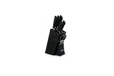 Schäfer Messerblock Messerset Marble Black (7tlg), ergonomische Softgriffe