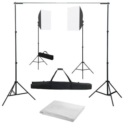 vidaXL Fotostudio-Set mit Softboxen und Hintergrundsystem