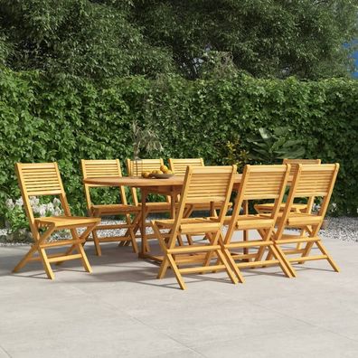 vidaXL Gartenstühle 8 Stk. Klappbar 47x62x90 cm Massivholz Teak