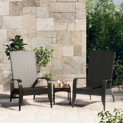 vidaXL Adirondack-Gartenstuhl Schwarz Poly Rattan