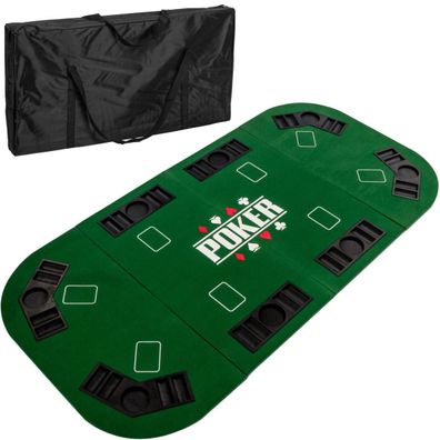 GAMES PLANET® Pokermatte 160x80 cm Pokerauflage Poker Auflage Matte Tragetasche