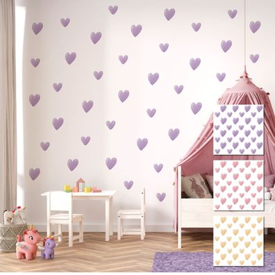 Muralo Wandtattoo Wandsticker für Kinderzimmer bunte HERZEN Wanddeko Aufkleber