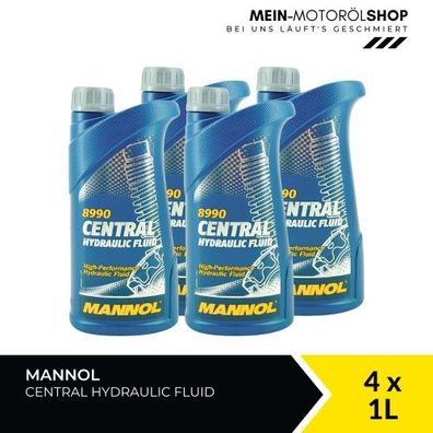 Mannol Central Hydraulic Fluid Hydrauliköl Servolenkungsöl 4x1 Liter