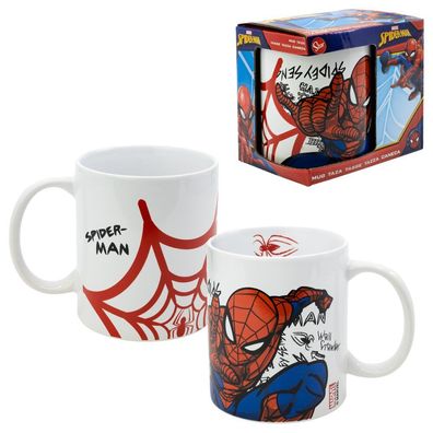 Keramik Tasse | Marvel Spiderman | 325 ml | Henkel-Becher in Geschenkbox