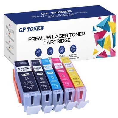 TINTE Patronen mit CHIP für CANON PIXMA MG5450 MG5550 MG6450 MX925 IP7250