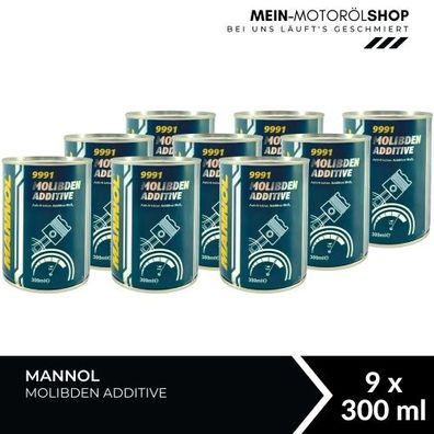 Mannol Molibden Additive Motoröl und Schaltgetriebeöl Additiv 9x300 ML