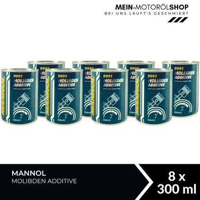 Mannol Molibden Additive Motoröl und Schaltgetriebeöl Additiv 8x300 ML