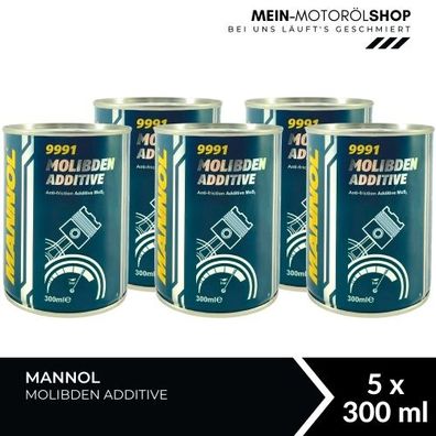 Mannol Molibden Additive Motoröl und Schaltgetriebeöl Additiv 5x300 ML