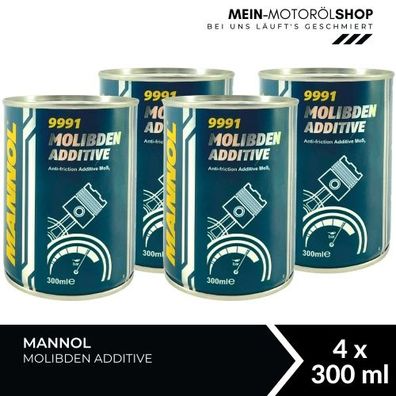 Mannol Molibden Additive Motoröl und Schaltgetriebeöl Additiv 4x300 ML