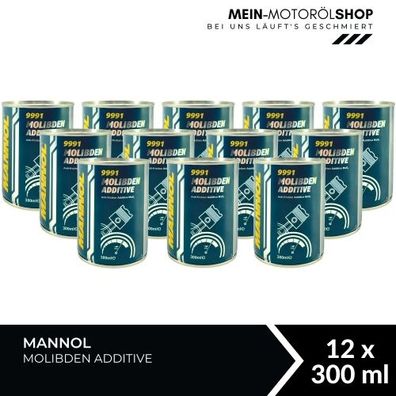 Mannol Molibden Additive Motoröl und Schaltgetriebeöl Additiv 12x300 ML