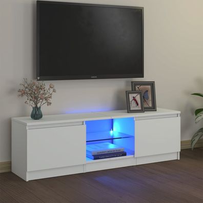 vidaXL TV-Schrank mit LED-Leuchten Weiß 120x30x35,5 cm