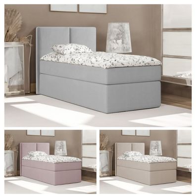 Bett Einzelbett Boxspringbett ARIS MINI mit Bonell-Matratze + Bettkästen