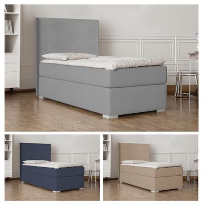 Bett Einzelbett Boxspringbett TOP MINI mit Bonell-Matratze + Bettkästen