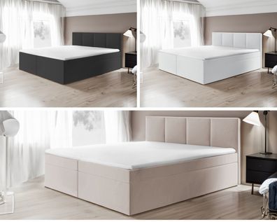 Boxspringbett Bett Doppelbett ARIS mit Bonell-Matratze + 2 Bettkästen , H3