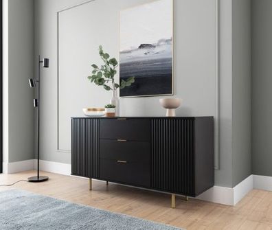 NUBIA Kommode K2D3SZ Schränk, Mehrzweckschrank Sideboard