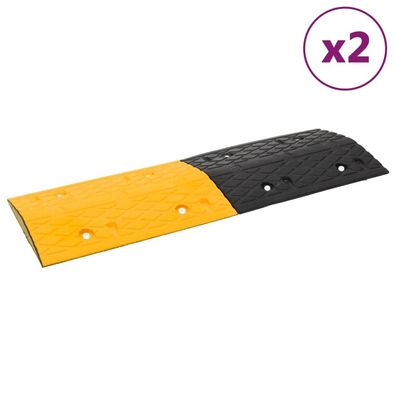 vidaXL Bodenschwellen 2 Stk. Gelb & Schwarz 97x32,5x4 cm Gummi