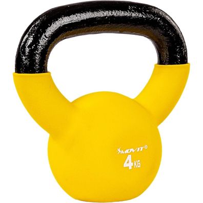 Movit® Kettlebell 4 kg Gusseisen Kugelhantel Schwunghantel Kugelgewicht Neopren