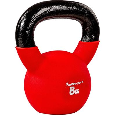 Movit® Kettlebell 8 kg Gusseisen Kugelhantel Schwunghantel Kugelgewicht Neopren