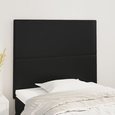 vidaXL Kopfteile 2 Stk. Schwarz 100x5x78/88 cm Kunstleder