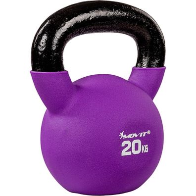 Movit® Kettlebell 20 kg Gusseisen Kugelhantel Schwunghantel Kugelgewicht Neopren