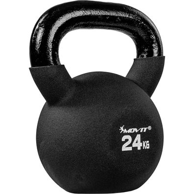 Movit® Kettlebell 24 kg Gusseisen Kugelhantel Schwunghantel Kugelgewicht Neopren