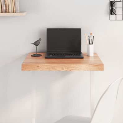 vidaXL Tischplatte Hellbraun 60x50x(2-6) cm Massivholz Eiche Behandelt