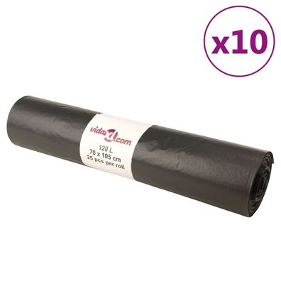 vidaXL Müllsäcke 250 Stk. Schwarz 120 L