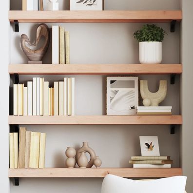 vidaXL Wandregal 100x20x6 cm Massivholz Eiche Unbehandelt