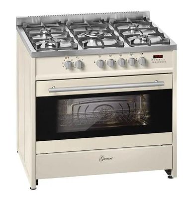 Gurari GCH E 911Cr Gas Elektro Standherd 90 cm 121 L Erdgas Fl. Gas 4 Kw WOK