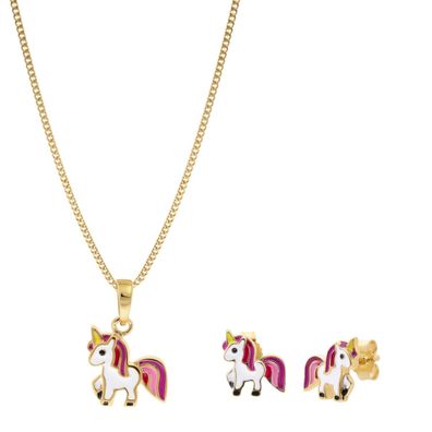 trendor Schmuck Schmuck-Set für Kinder Farbenfrohes Einhorn Geschenkset 68527