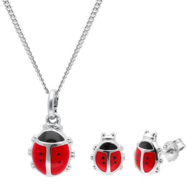 trendor Schmuck Kinder Schmuckset Marienkäfer Kette & Ohrringe 68530