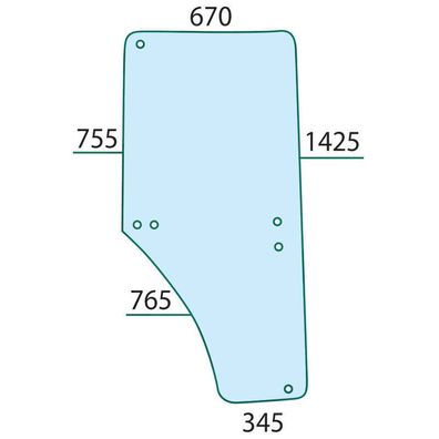 Türscheibe rechts für John Deere Kabine 6100-6900, neu