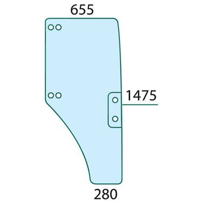 Türscheibe rechts für John Deere Kabine 5300, 5400, 5500, neu