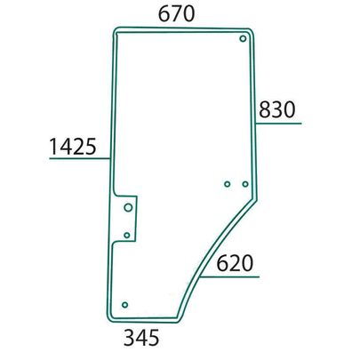 Türscheibe links für John Deere Serie 7000, 7010, 7600, neu