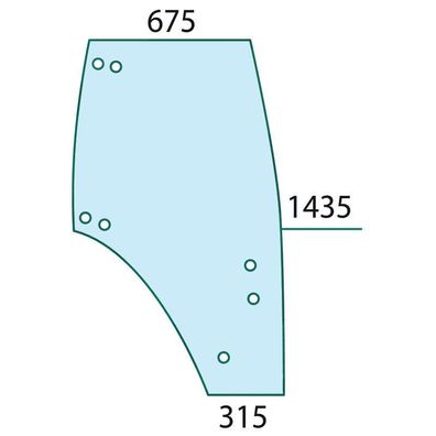 Türscheibe rechts für Fendt Farmer 307-309, neu