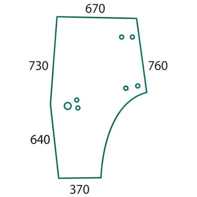 Türscheibe links für Deutz Agroplus 60-100, neu