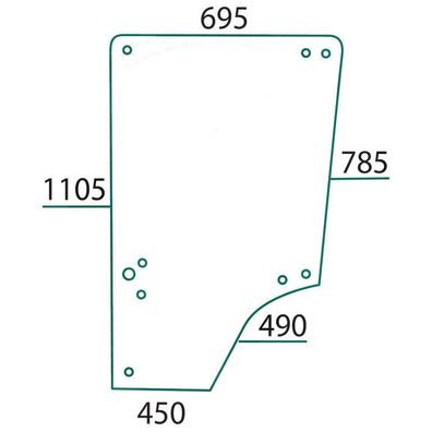 Türscheibe oben John Deere, Farbe klar, neu