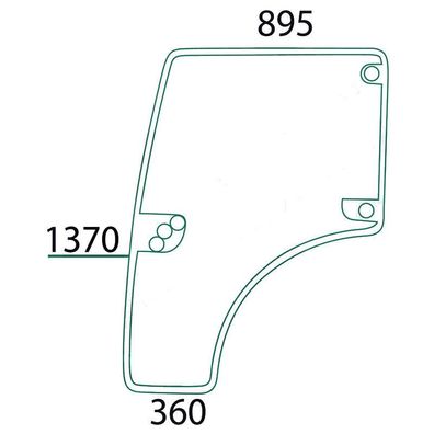 Türscheibe links für Deutz Agrokid 25-25HST - 35 - 45 - 55, neu