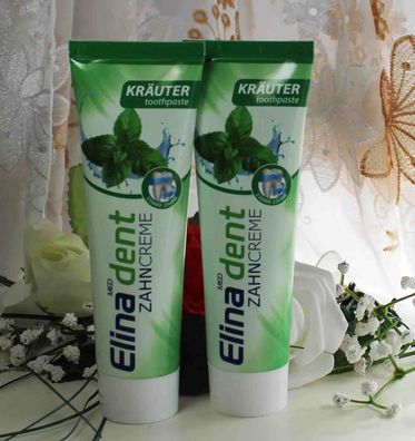 2x100ml Elina Kräuter Zahncreme Zahnpasta Toothpaste ohne Fluorid Fluoridfrei