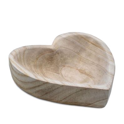 Herz Holz Schale natur - 21 cm - Tisch Deko Servier Teller Valentinstag Hochzeit