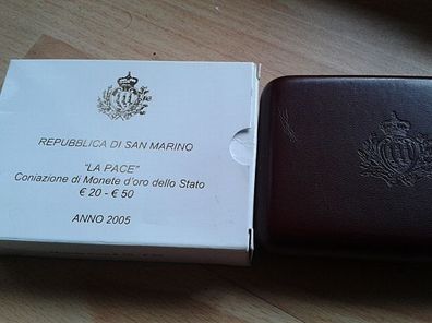 Original Etui + Umverpackung für 20 + 50 euro 2005 PP Gold San Marino - Keine Münzen