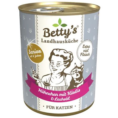 Bettys Landhausküche Dose für Senior - Hühnchen & Kürbis 12 x 400g (12,48€/kg)