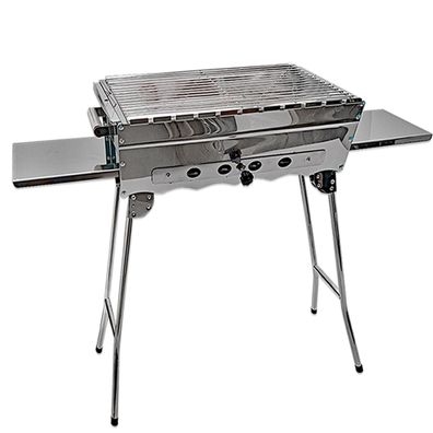 Mangal Khan Edelstahl Schaschlik Grill mit Grillrost