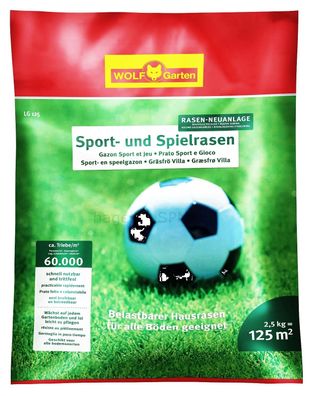 2,5kg LG 125 Sport und Spielrasen Wolf - Garten