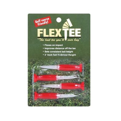 FlexTee - Flexible Golf Tees (4er Packung), 3" ( Die Verpackung der Tees kann