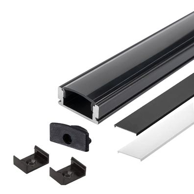 2m LED Aluprofil Alu Schiene Profil Kanal System für LED-Streifen mit 2 Abdeckung