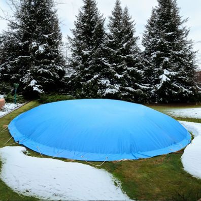 Aufblasbare Poolabdeckung Rund Blau Überwinterung Luft Kissen Pool