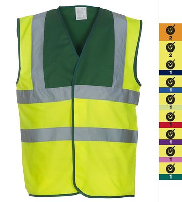 Yoko Hi Vis 2 Band & Brace Waistcoat HVW100