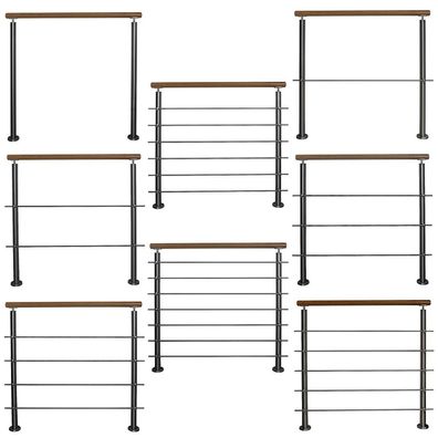 TIBU Geländer Edelstahl V2A Bausatz Handlauf Eiche Holz Innen Treppe Brüstung Streben