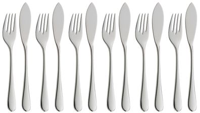 WMF Merit Fischbesteck-Set, 12-teilig, Cromargan protect® 3201112836